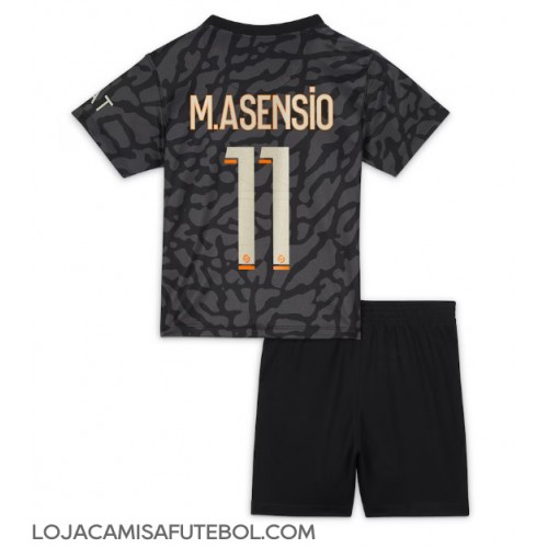 Camisa de Futebol Paris Saint-Germain Marco Asensio #11 Equipamento Alternativo Infantil 2023-24 Manga Curta (+ Calças curtas)